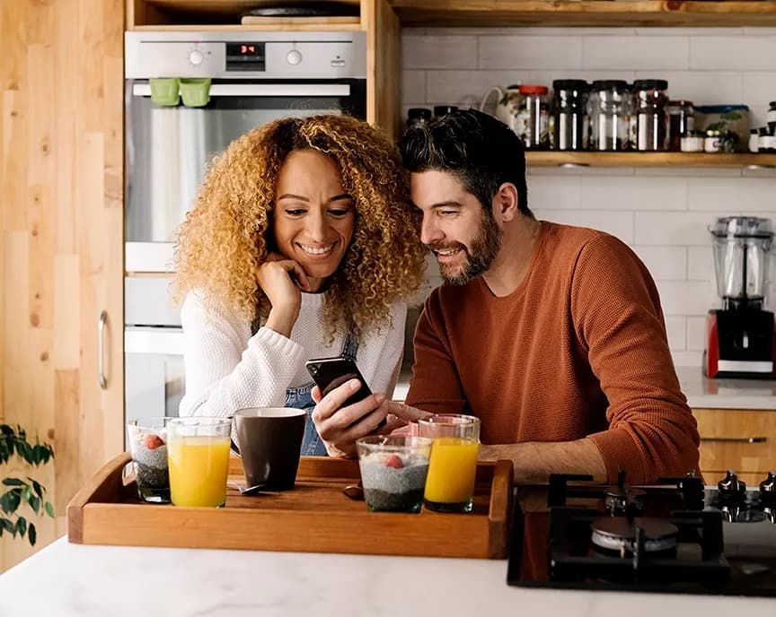 Couple at breakfast