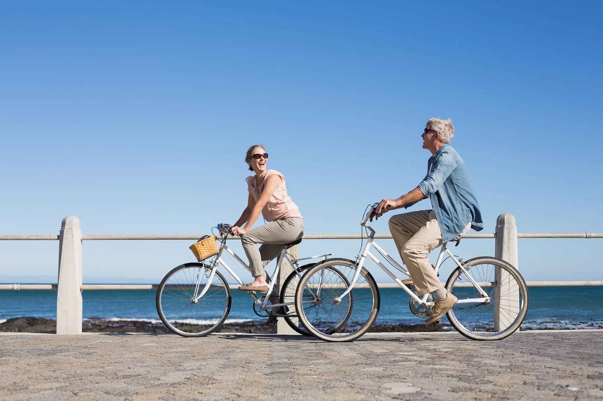 Cycling along beach